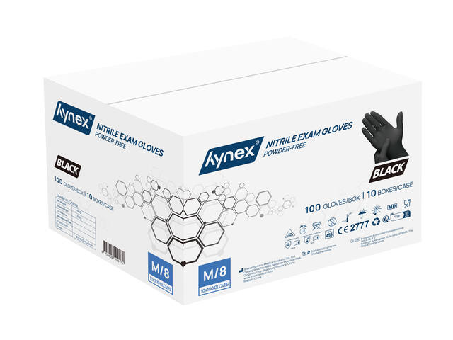 Handschoen Hynex nitril M 100st zwart