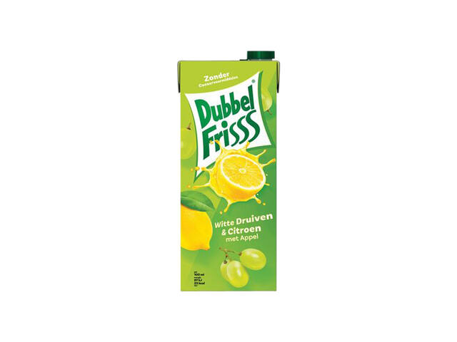 Fruitdrank DubbelFrisss witte druif citroen 1500ml