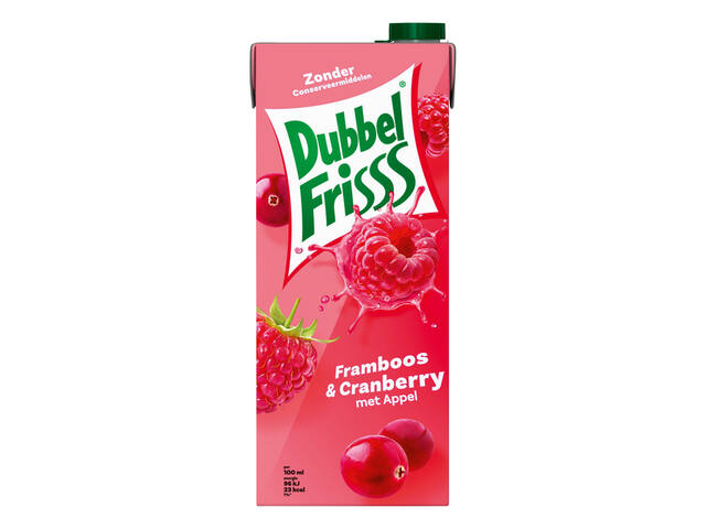 Fruitdrank DubbelFrisss framboos zwarte bes 1500ml