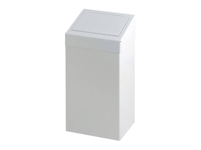 Afvalbak Vepa Bins met pushdeksel 50 liter wit