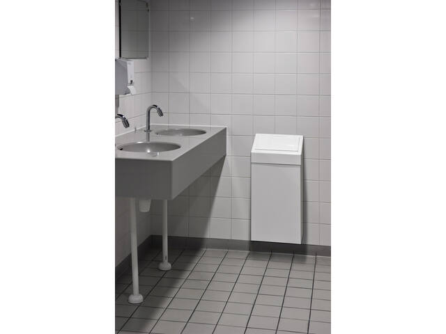Afvalbak Vepa Bins met pushdeksel 50 liter wit