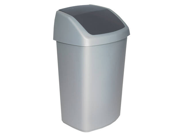 Afvalbak Curver Swing 50 liter zilver
