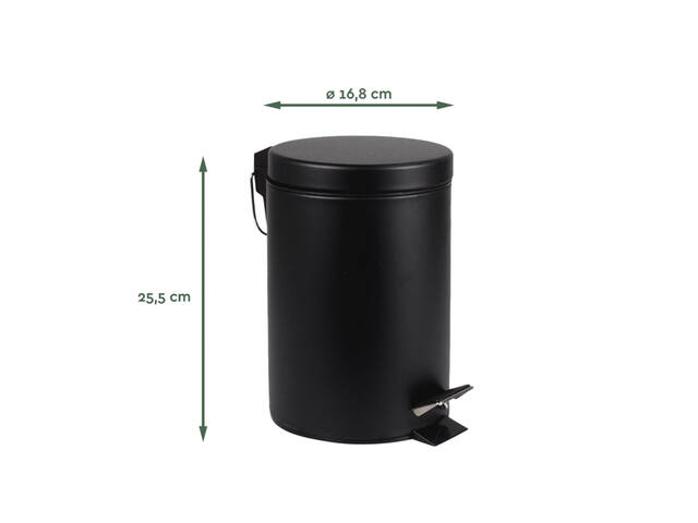 Pedaalemmer BRASQ 3 liter zwart