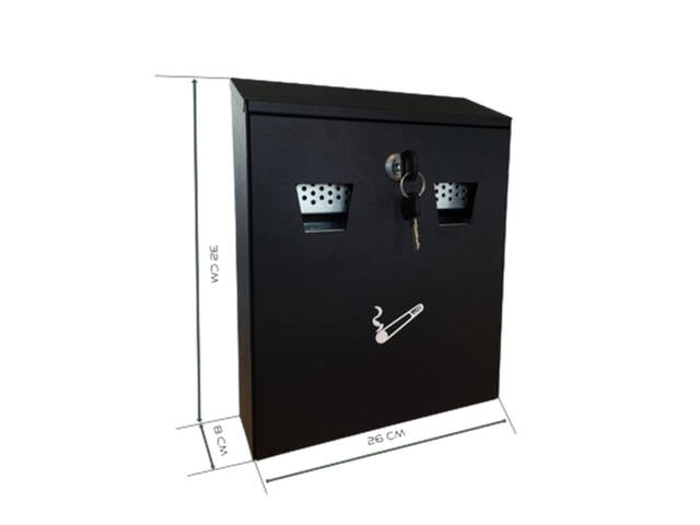Asbak BRASQ wand 32x26cm zwart