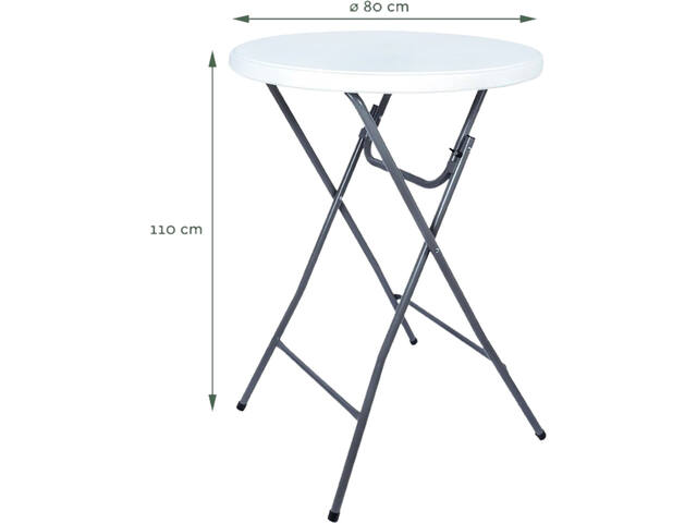 Statafel BRASQ 80cm wit