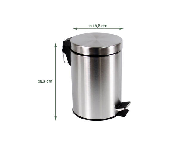 Pedaalemmer BRASQ 3 liter rvs