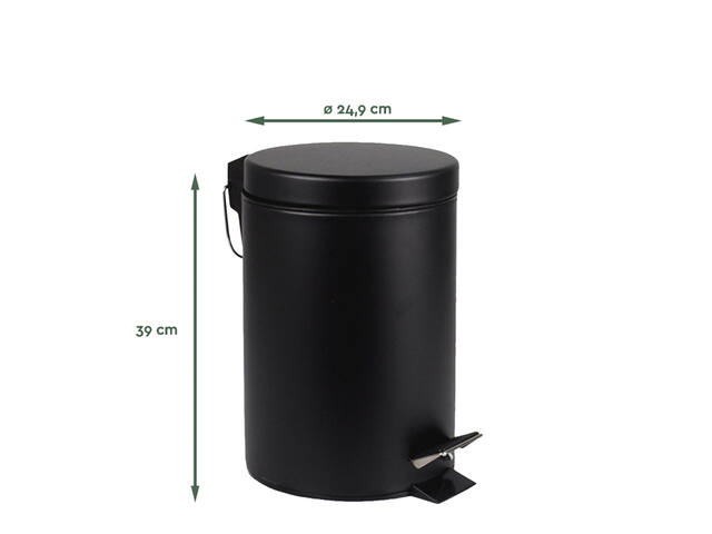 Pedaalemmer BRASQ 12 liter zwart