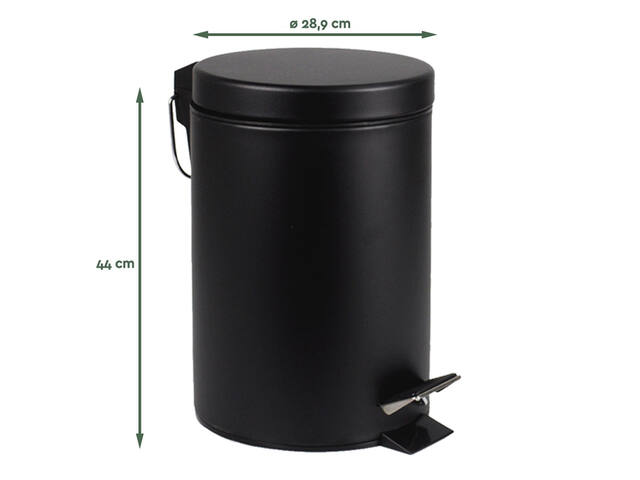 Pedaalemmer BRASQ 20 liter zwart