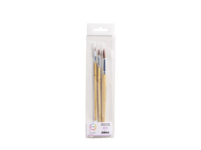 Penseel Qrea synthetisch haar  set a 3 breedtes