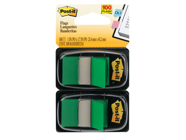 Indextabs 3M Post-it 680 25.4x43.2mm duopack groen