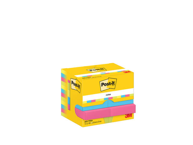Memoblok 3M Post-it 653 38x51mm neon assorti kleur