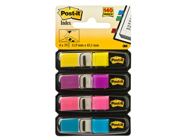 Indextabs 3M Post-it 683 11.9x43.2mm 4 kleuren