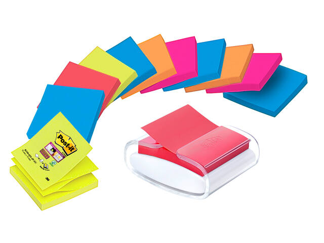 Memoblokdispenser 3M tbv Z-Note 76x76mm tr + 12blk