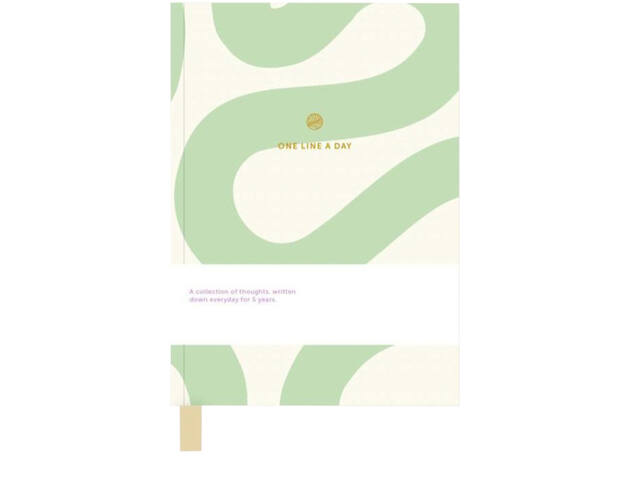 Notitieboek One Line A Day Flow groen/ wit