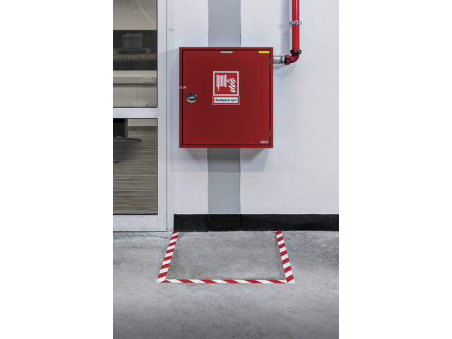 Vloermarkeringstape DURALINE 50mmx30m rood wit