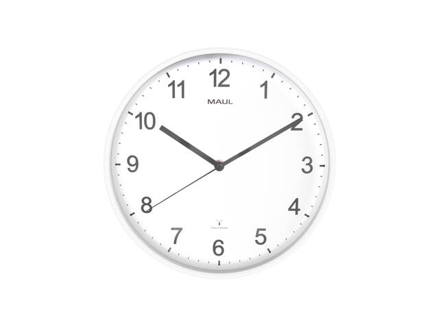 Wandklok MAUL Sprint RC O30x5cm kunststof wit/wit