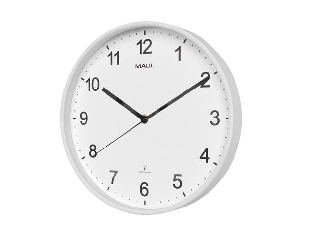 Wandklok MAUL Sprint RC O30x5cm kunststof wit/wit