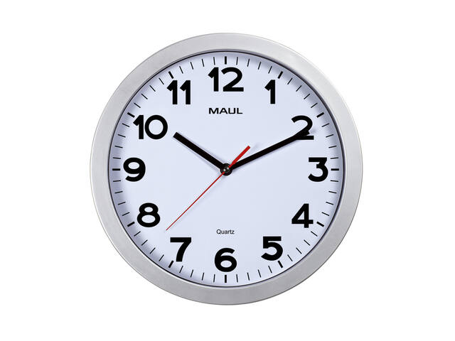 Wandklok MAUL Step Quartz O30x5cm kunstst zil/wit