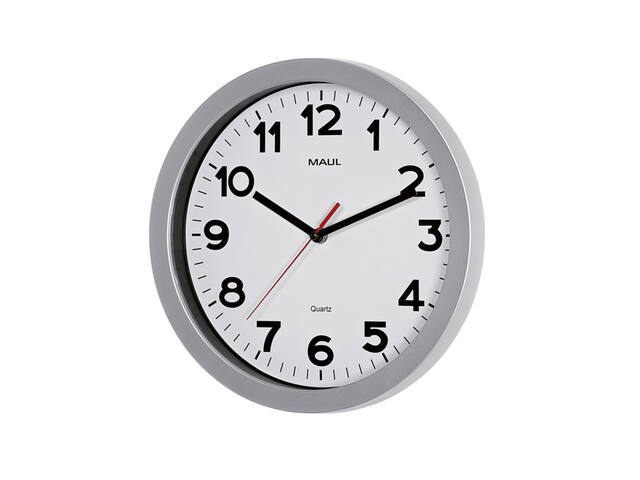 Wandklok MAUL Step Quartz O30x5cm kunstst zil/wit