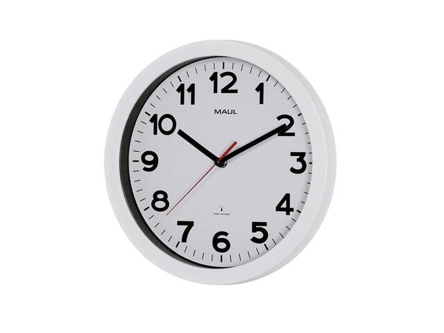 Wandklok MAUL Step RC O30x5cm kunststof wit/wit