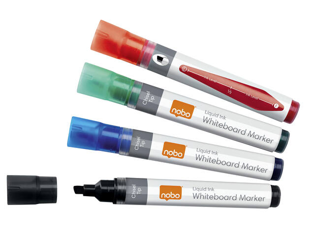 Whiteboardmarker Nobo Liquid schuin ass 4mm