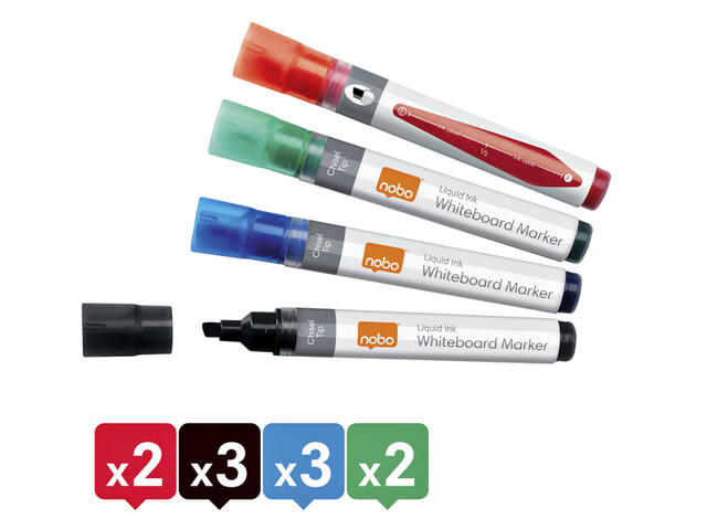Whiteboardmarker Nobo Liquid schuin ass 4mm