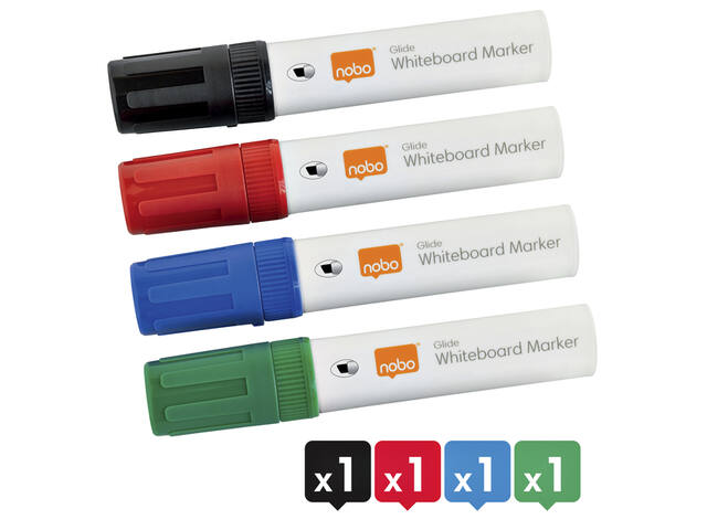 Whiteboardmarker Nobo Glide schuin ass 10mm