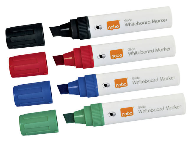 Whiteboardmarker Nobo Glide schuin ass 10mm