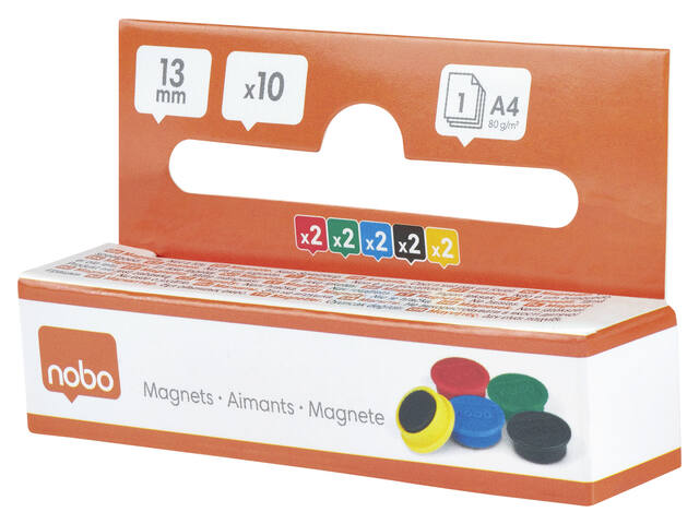 Magneet Nobo 13mm assorti 10st