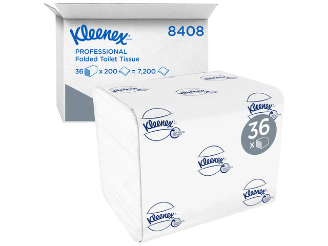 Toiletpapier Kleenex gevouwen 2laags 110x186mm wit