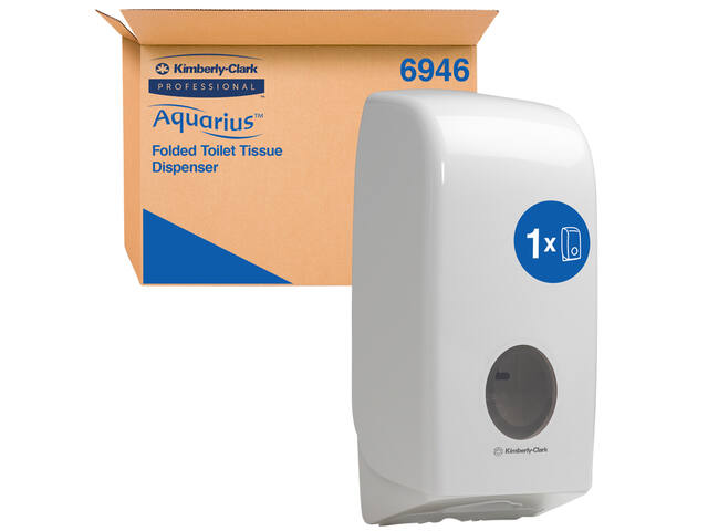 Toiletpapierdispenser Kimberly Clark gevouwen wit