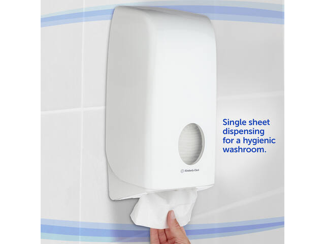 Toiletpapierdispenser Kimberly Clark gevouwen wit