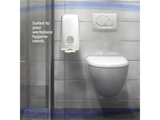 Toiletpapierdispenser Kimberly Clark gevouwen wit