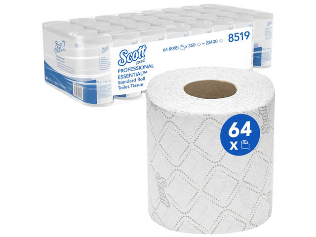 Toiletpapier Scott Essential 2laags 350 vel wit