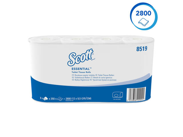 Toiletpapier Scott Essential 2laags 350 vel wit