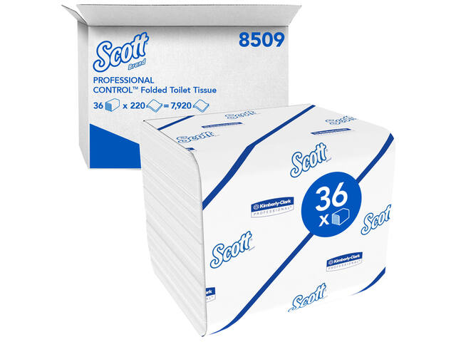 Toiletpapier Scott Control gevouwen 2laags
