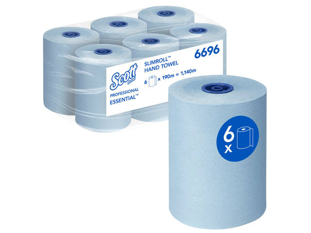 Handdoekrol Scott Slimroll 1laags 190m blauw