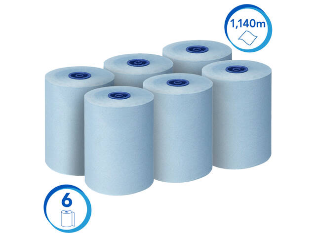 Handdoekrol Scott Slimroll 1laags 190m blauw