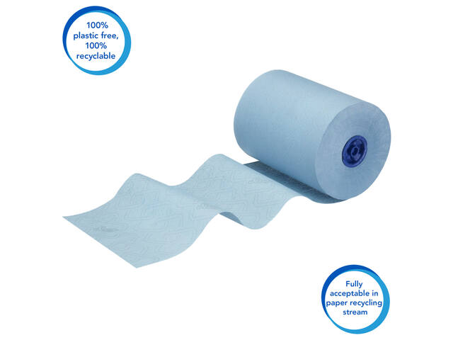 Handdoekrol Scott Slimroll 1laags 190m blauw