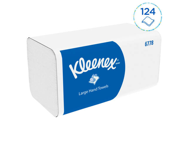 Handdoek Kleenex Ultra 2laags 215x318mm wit 6778