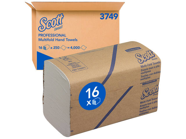 Handdoek Scott 1laags 203x240mm wit