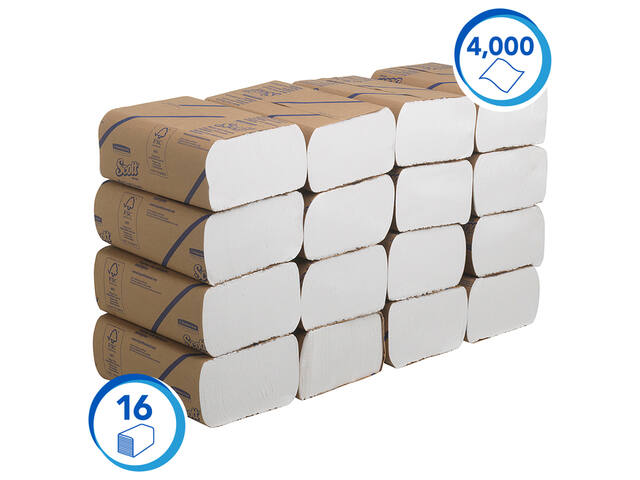 Handdoek Scott 1laags 203x240mm wit