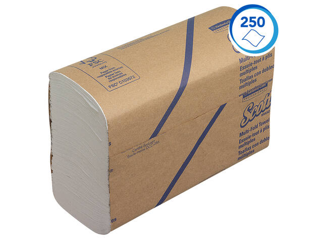 Handdoek Scott 1laags 203x240mm wit