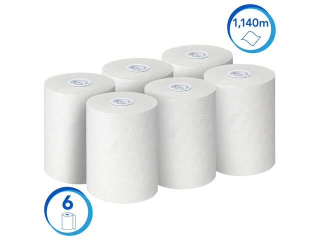 Handdoekrol Scott Slimroll 1laags 190m wit 6695