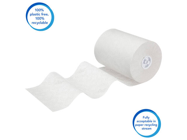 Handdoekrol Scott Slimroll 1laags 190m wit 6695