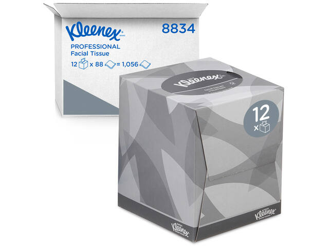 Facial tissues Kleenex kubus 2laags 88 vel wit