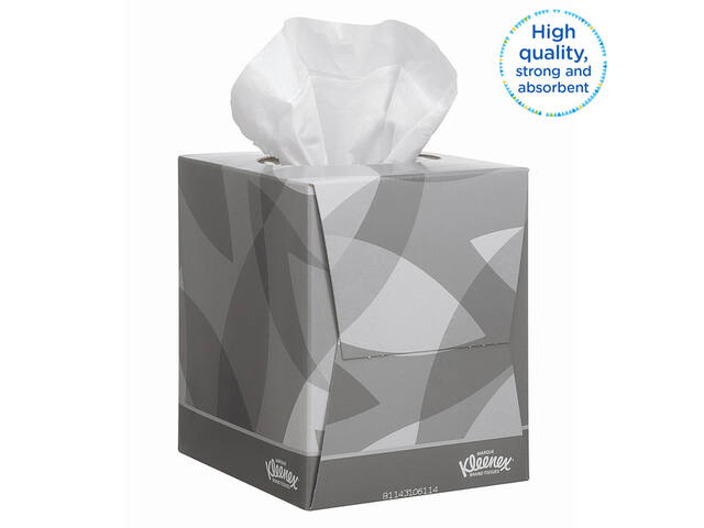 Facial tissues Kleenex kubus 2laags 88 vel wit