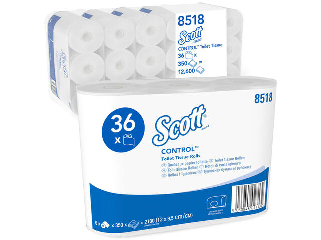 Toiletpapier Scott Control 3laags 350 vel wit