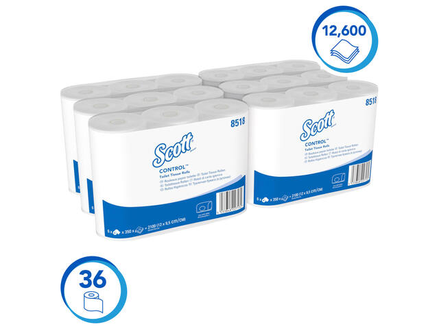 Toiletpapier Scott Control 3laags 350 vel wit