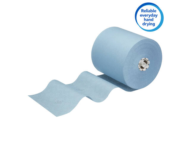 Handdoekrol Scott 1laags 350m blauw